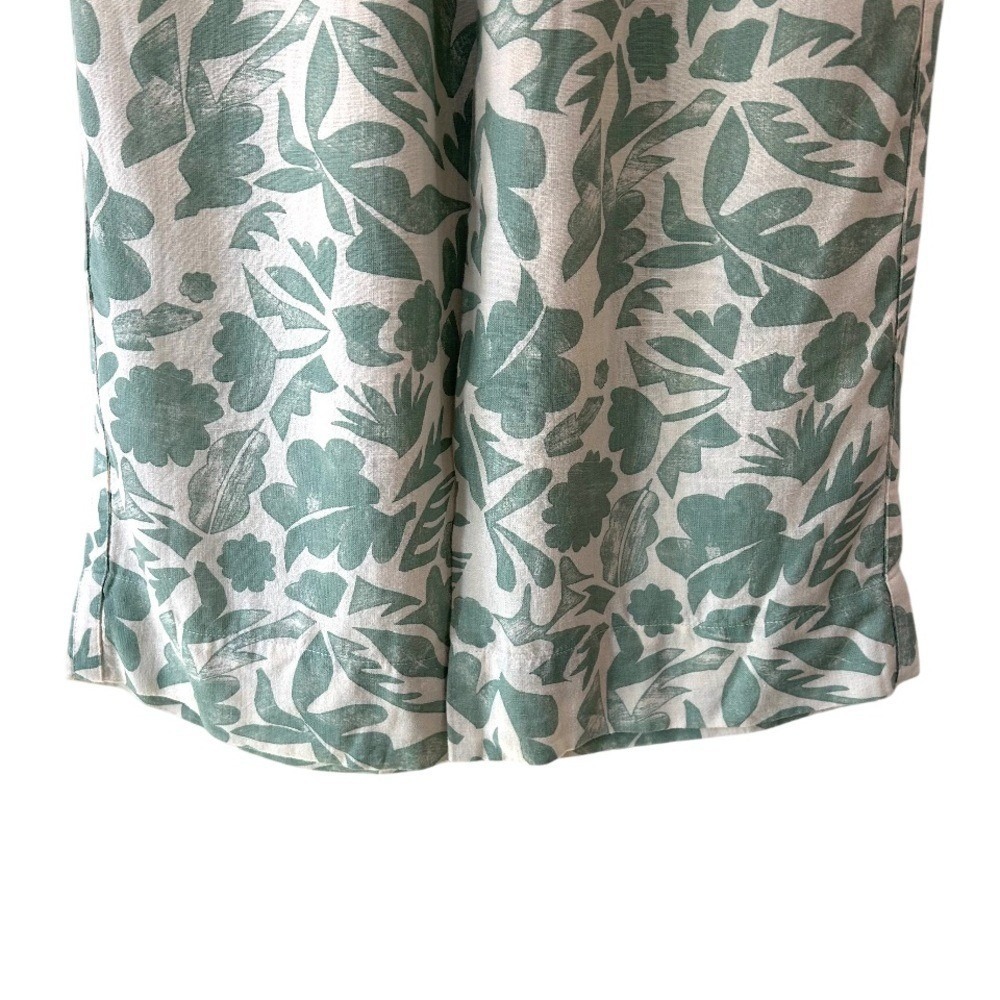 Carve Designs women's Nico Linen Pants S green cream coastal beachy floral NWOT - Picture 5 of 7
